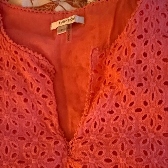 Tyler Boe Coral Eyelet Dress - Picture 3 of 4